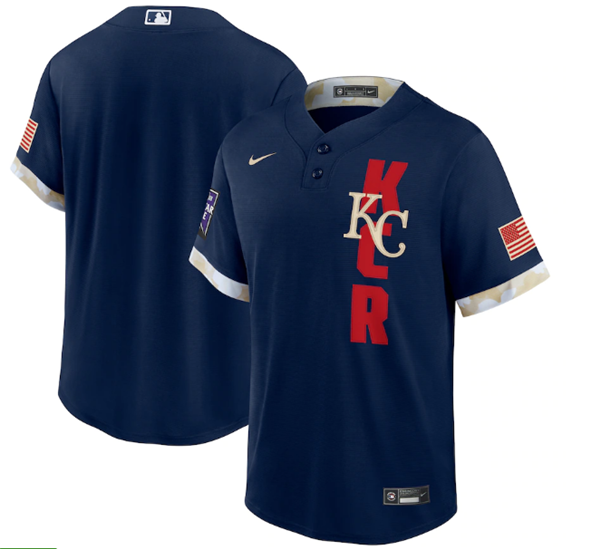 Mens Kansas City Royals Blank 2021 Navy All star Cool Base Stitched Mlb Jersey