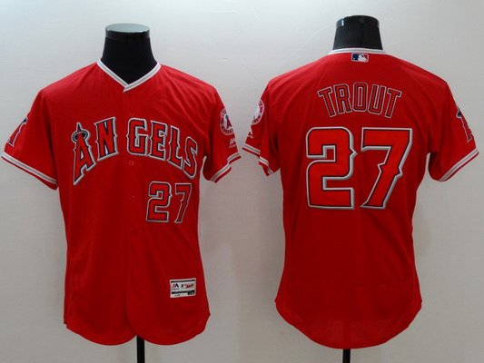 Mens La Angels Of Anaheim 27 Mike Trout Red Flexbase 2016 Mlb Player Jersey