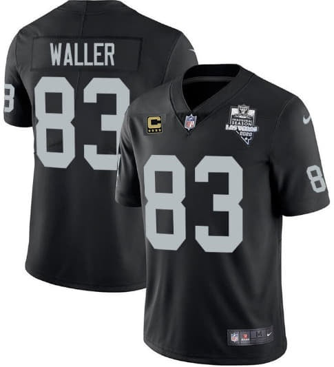 Mens Las Vegas Raiders 83 Darren Waller Black 2020 Inaugural Season With C Patch Vapor Limited Stitched Nfl Jersey