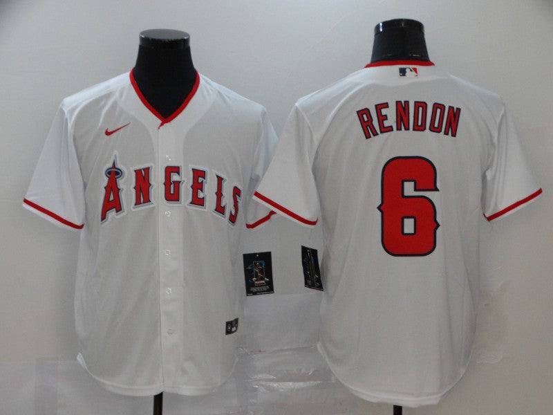 Mens Los Angeles Angels 6 Anthony Rendon White Stitched Mlb Cool Base Nike Jersey