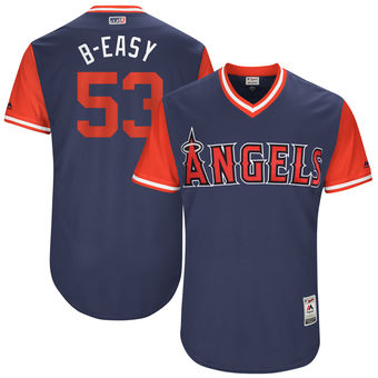 Mens Los Angeles Angels Blake Parker B easy Majestic Navy 2017 Players Weekend Authentic Jersey