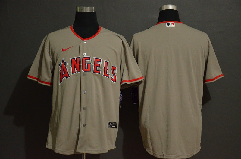 Mens Los Angeles Angels Blank Gray Stitched Mlb Cool Base Nike Jersey