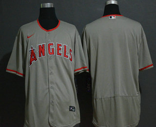 Mens Los Angeles Angels Blank Gray Stitched Mlb Flex Base Nike Jersey