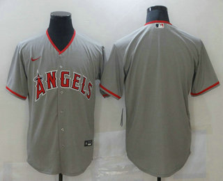 Mens Los Angeles Angels Blank Grey Stitched Mlb Cool Base Nike Jersey