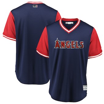 Mens Los Angeles Angels Blank Majestic Navy 2018 Players Weekend Team Jersey
