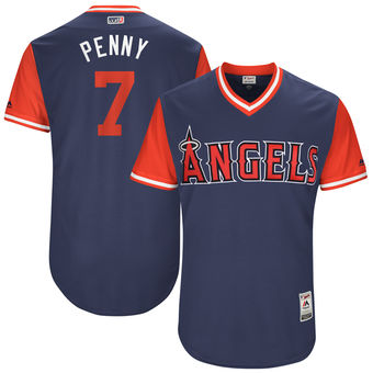 Mens Los Angeles Angels Cliff Pennington Penny Majestic Navy 2017 Players Weekend Authentic Jersey