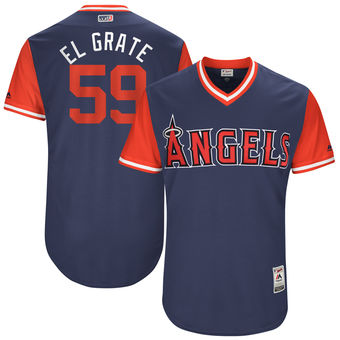 Mens Los Angeles Angels Juan Graterol El Grate Majestic Navy 2017 Players Weekend Authentic Jersey