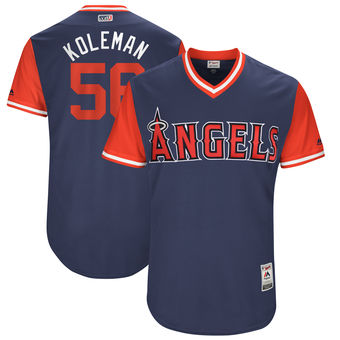 Mens Los Angeles Angels Kole Calhoun Koleman Majestic Navy 2017 Players Weekend Authentic Jersey