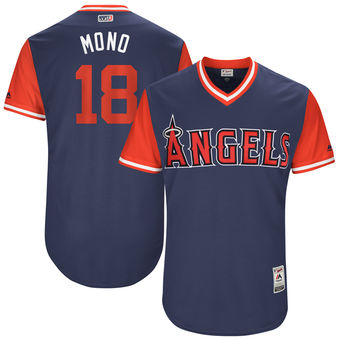 Mens Los Angeles Angels Luis Valbuena Mono Majestic Navy 2017 Players Weekend Authentic Jersey