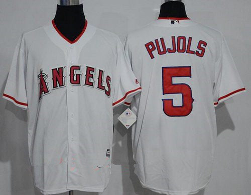Mens Los Angeles Angels Of Anaheim 5 Albert Pujols White Home Stitched Mlb Majestic Cool Base Jersey