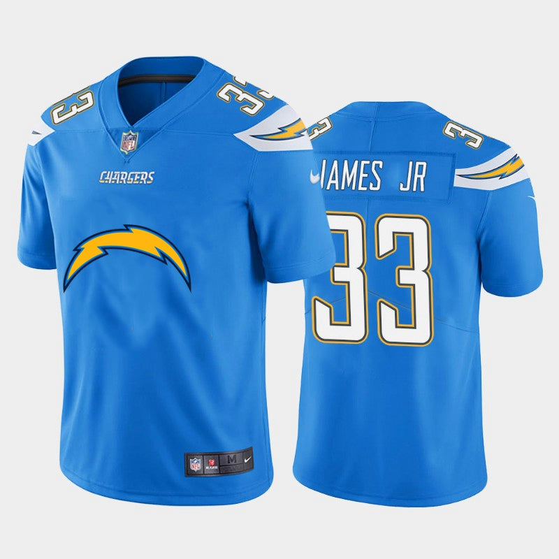 Mens Los Angeles Chargers 33 Derwin James Jr Blue 2020 Team Big Logo Limited Stitched Nfl Jersey