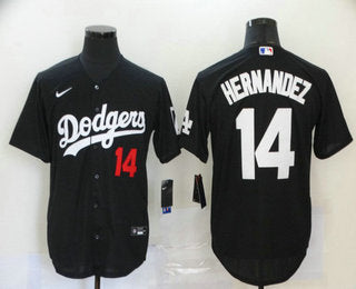 Mens Los Angeles Dodgers 14 Enrique Hernandez Black Stitched Mlb Cool Base Nike Jersey