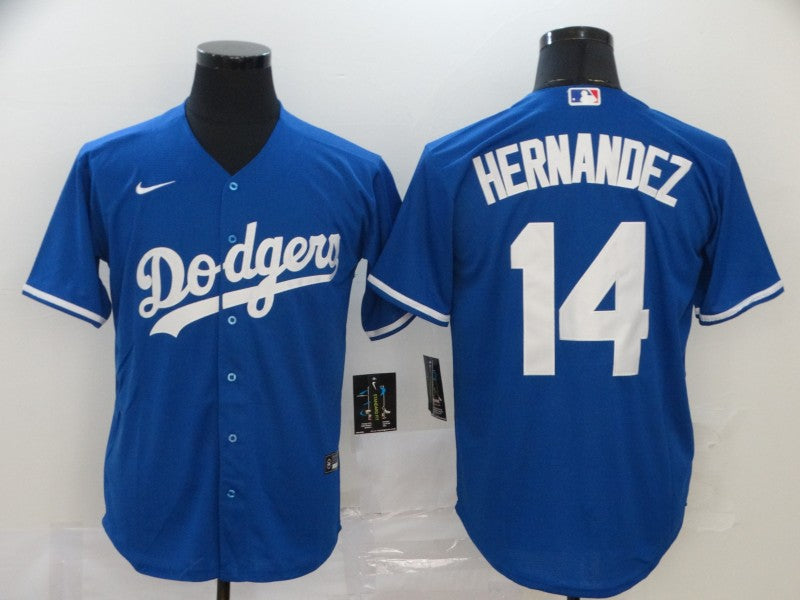 Mens Los Angeles Dodgers 14 Enrique Hernandez Blue Stitched Mlb Cool Base Nike Jersey