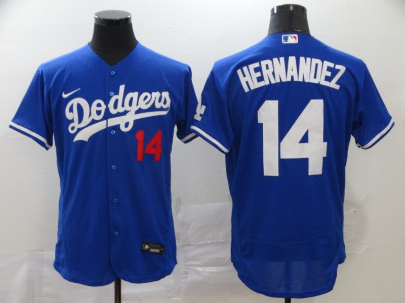 Mens Los Angeles Dodgers 14 Enrique Hernandez Blue Stitched Mlb Flex Base Nike Jersey