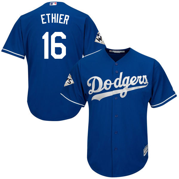 Mens Los Angeles Dodgers 16 Andre Ethier Blue New Cool Base 2017 World Series Bound Stitched Mlb Jersey