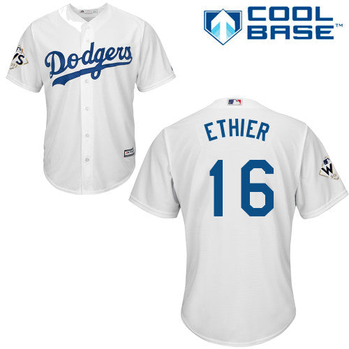 Mens Los Angeles Dodgers 16 Andre Ethier White New Cool Base 2017 World Series Bound Stitched Mlb Jersey