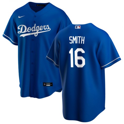 Mens Los Angeles Dodgers 16 Will Smith Blue Home Baseball Jersey