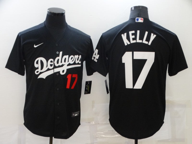 Mens Los Angeles Dodgers 17 Joe Kelly Black Stitched Mlb Cool Base Nike Jersey