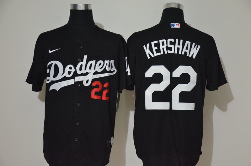 Mens Los Angeles Dodgers 22 Clayton Kershaw Black Stitched Mlb Cool Base Nike Jersey
