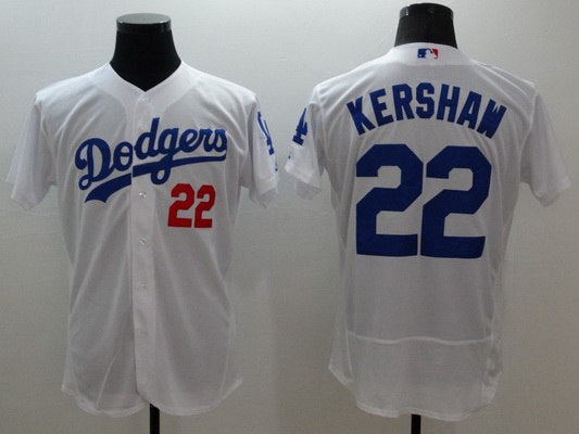 Mens Los Angeles Dodgers 22 Clayton Kershaw White Flexbase 2016 Mlb Player Jersey