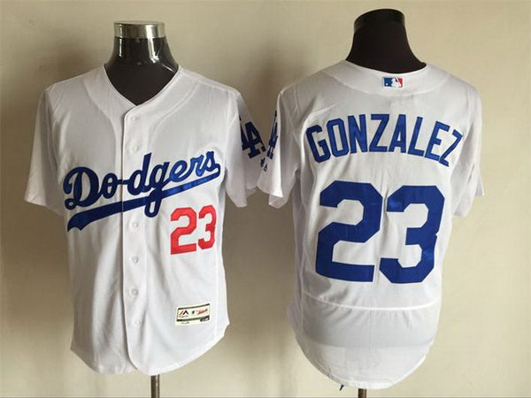 Mens Los Angeles Dodgers 23 Adrian Gonzalez White 2016 Flexbase Majestic Baseball Jersey