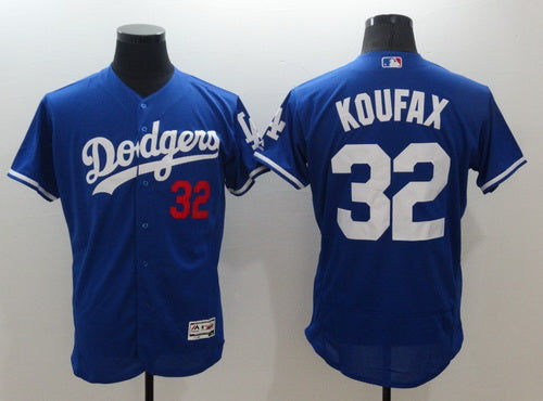 Mens Los Angeles Dodgers 32 Sandy Koufax Retired Blue 2016 Flexbase Majestic Baseball Jersey