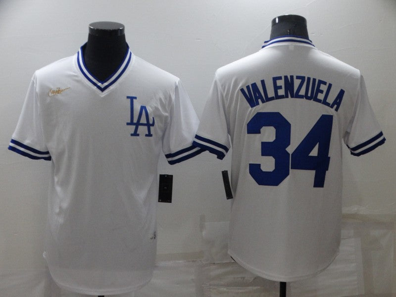 Mens Los Angeles Dodgers 34 Toro Valenzuela White Stitched Baseball Jersey