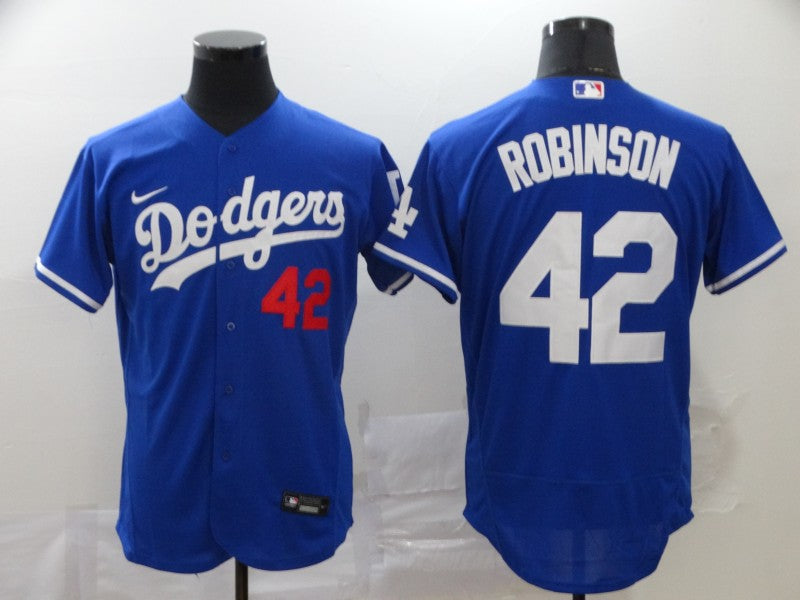 Mens Los Angeles Dodgers 42 Jackie Robinson Blue Stitched Mlb Flex Base Nike Jersey