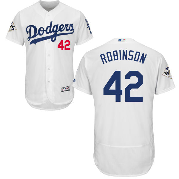Mens Los Angeles Dodgers 42 Jackie Robinson White Flexbase Authentic Collection 2017 World Series Bound Stitched Mlb Jersey
