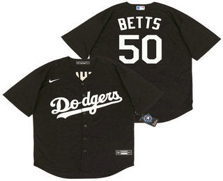 Mens Los Angeles Dodgers 50 Mookie Betts Black Stitched Mlb Cool Base Nike Jersey
