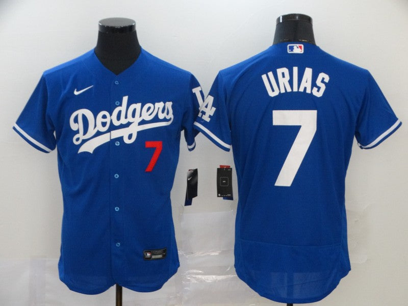 Mens Los Angeles Dodgers 7 Julio Urias Blue Stitched Mlb Flex Base Nike Jersey