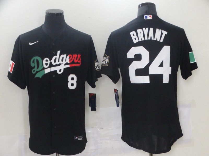 Mens Los Angeles Dodgers 8 24 Kobe Bryant Black Mexico 2020 World Series Flex Base Nike Jersey