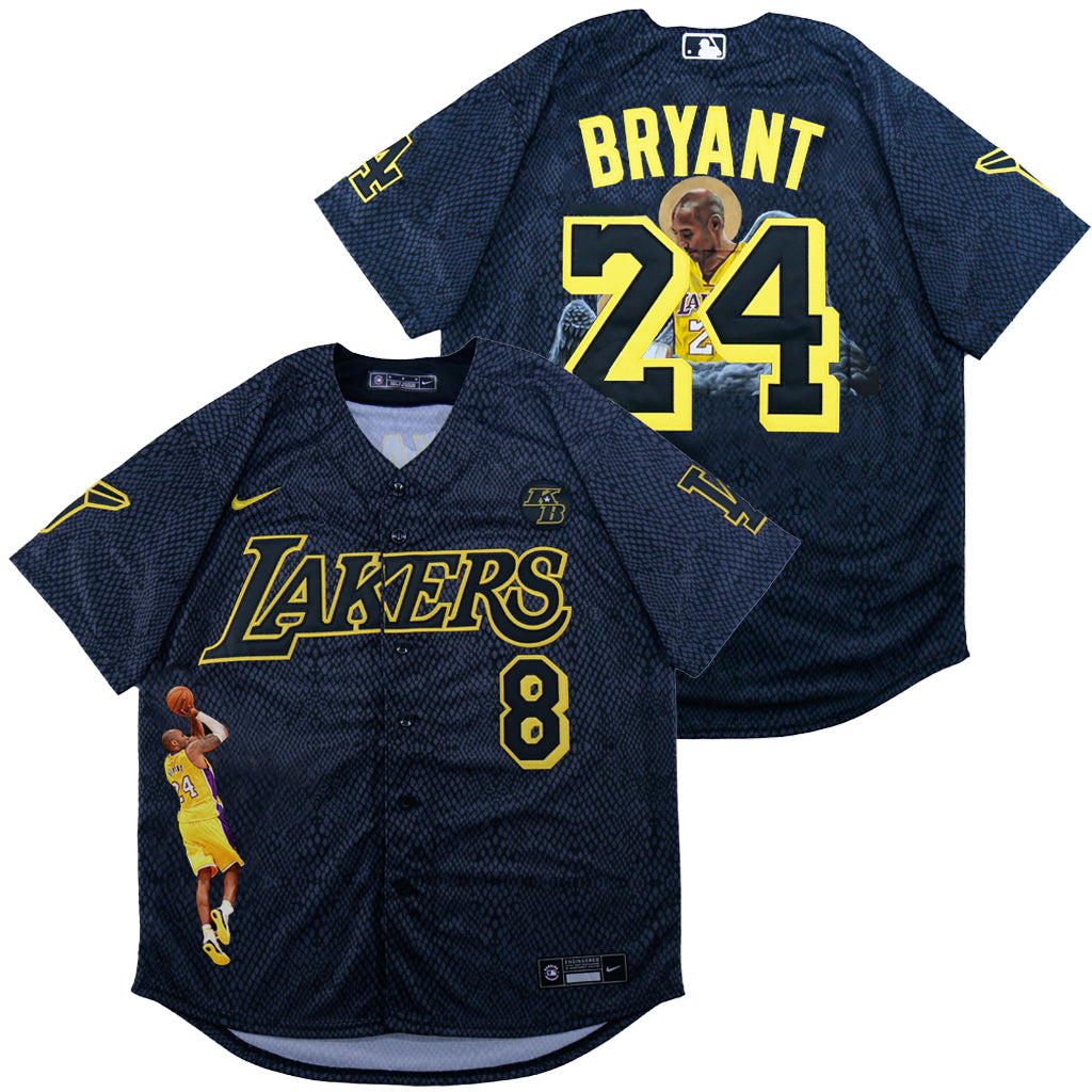 Mens Los Angeles Dodgers 8 24 Kobe Bryant Black With Lakers Cool Base Stitched Mlb Fashion Jersey