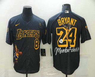 Mens Los Angeles Dodgers 8 24 Kobe Bryant Black With Lakers Cool Base Stitched Mlb Fashion Jerseys
