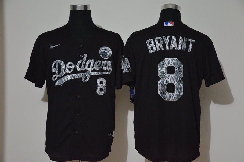 Mens Los Angeles Dodgers 8 Kobe Bryant Black Silver Mamba Stitched Mlb Cool Base Nike Jersey