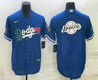 Mens Los Angeles Dodgers Big Logo Navy Blue Pinstripe Stitched Mlb Cool Base Nike Jerseysyiu8khukmu_19