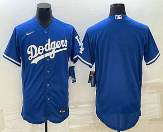 Mens Los Angeles Dodgers Blank Blue Flex Base Stitched Baseball Jersey