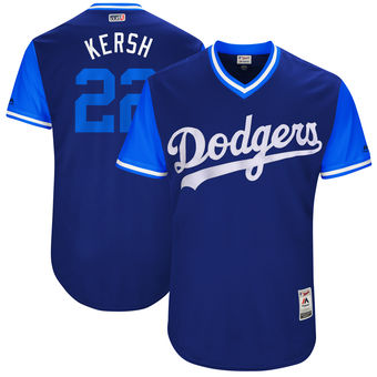 Mens Los Angeles Dodgers Clayton Kershaw Kersh Majestic Navy 2017 Players Weekend Authentic Jersey