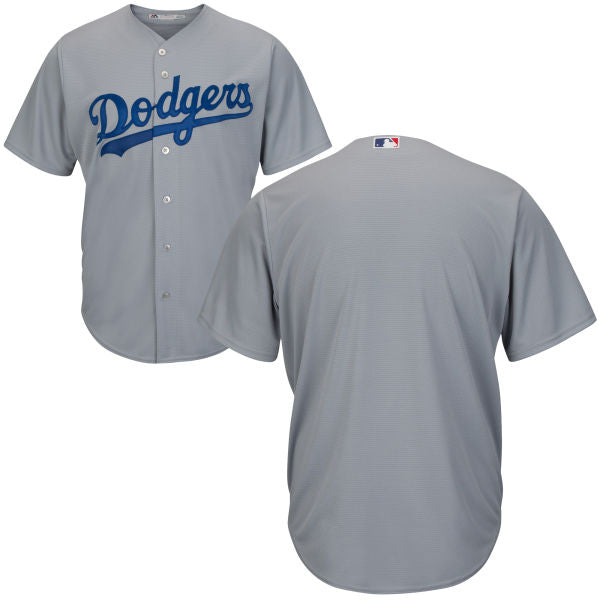 Mens Los Angeles Dodgers Majestic Grey 2017 World Series Patch Flex Base Team Jersey