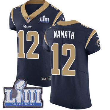 Mens Los Angeles Rams 12 Joe Namath Navy Blue Nike Nfl Home Vapor Untouchable Super Bowl Liii Bound Elite Jersey