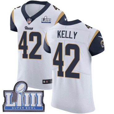 Mens Los Angeles Rams 42 John Kelly White Nike Nfl Road Vapor Untouchable Super Bowl Liii Bound Elite Jersey