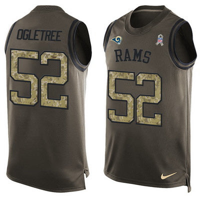 Mens Los Angeles Rams 52 Alec Ogletree Green Salute To Service Hot Pressing Player Name Number Nike Nfl Tank Top Jersey