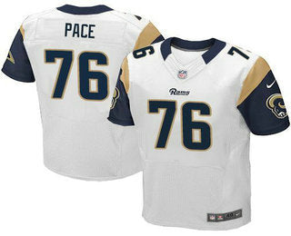 Mens Los Angeles Rams 76 Orlando Pace White Road Nfl Nike Elite Jersey