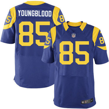 Mens Los Angeles Rams 85 Jack Youngblood Light Blue Nike Elite Jersey