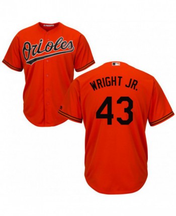 Mens Majestic Baltimore Orioles 43 Mike Wright Jr Replica Orange Cool Base Jersey