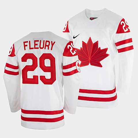 Mens Marc andre Fleury Canada Hockey White 2022 Beijing Winter Olympic 29 Home Jersey