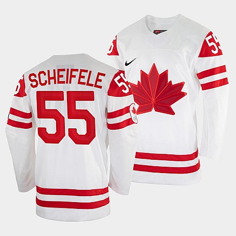 Mens Mark Scheifele Canada Hockey White 2022 Beijing Winter Olympic 55 Home Jersey