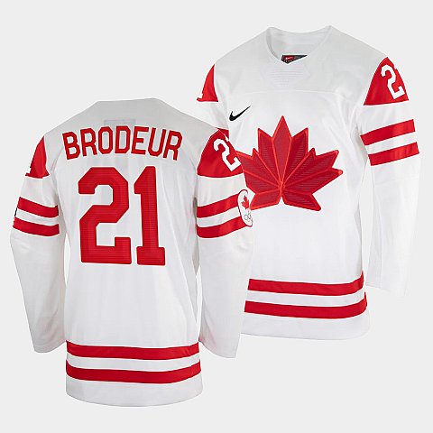 Mens Martin Brodeur Canada Hockey White 2022 Winter Olympic 21 Salt Lake City Jersey