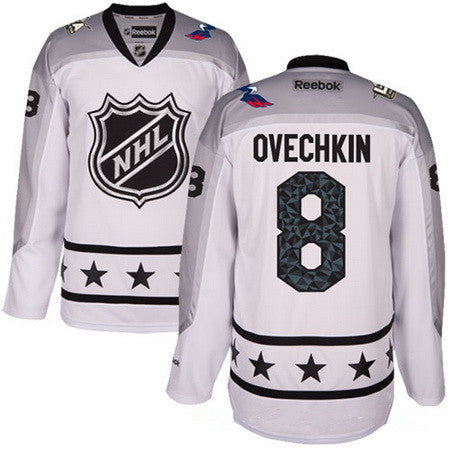 Mens Metropolitan Division Washington Capitals 8 Alexander Ovechkin Reebok White 2017 Nhl All star Stitched Ice Hockey Jersey