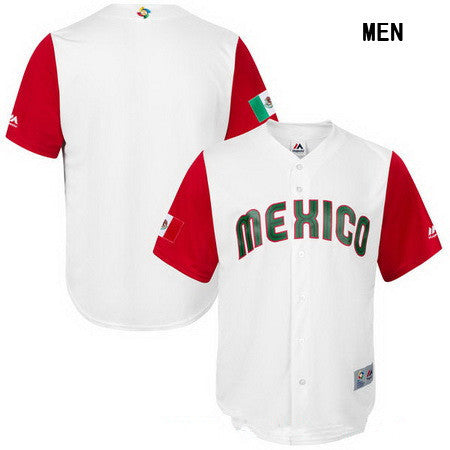 Mens Mexico Baseball Majestic White 2017 World Baseball Classic Blank Alternate Jersey